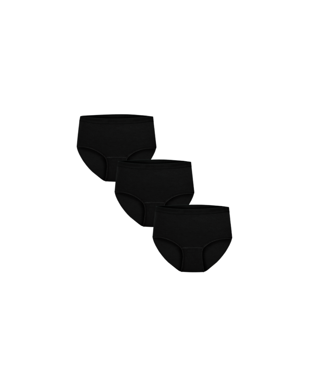 3-Pak Bambus Midi Trusser - Køb 2 Pakker og Spar Sort Bearbambus