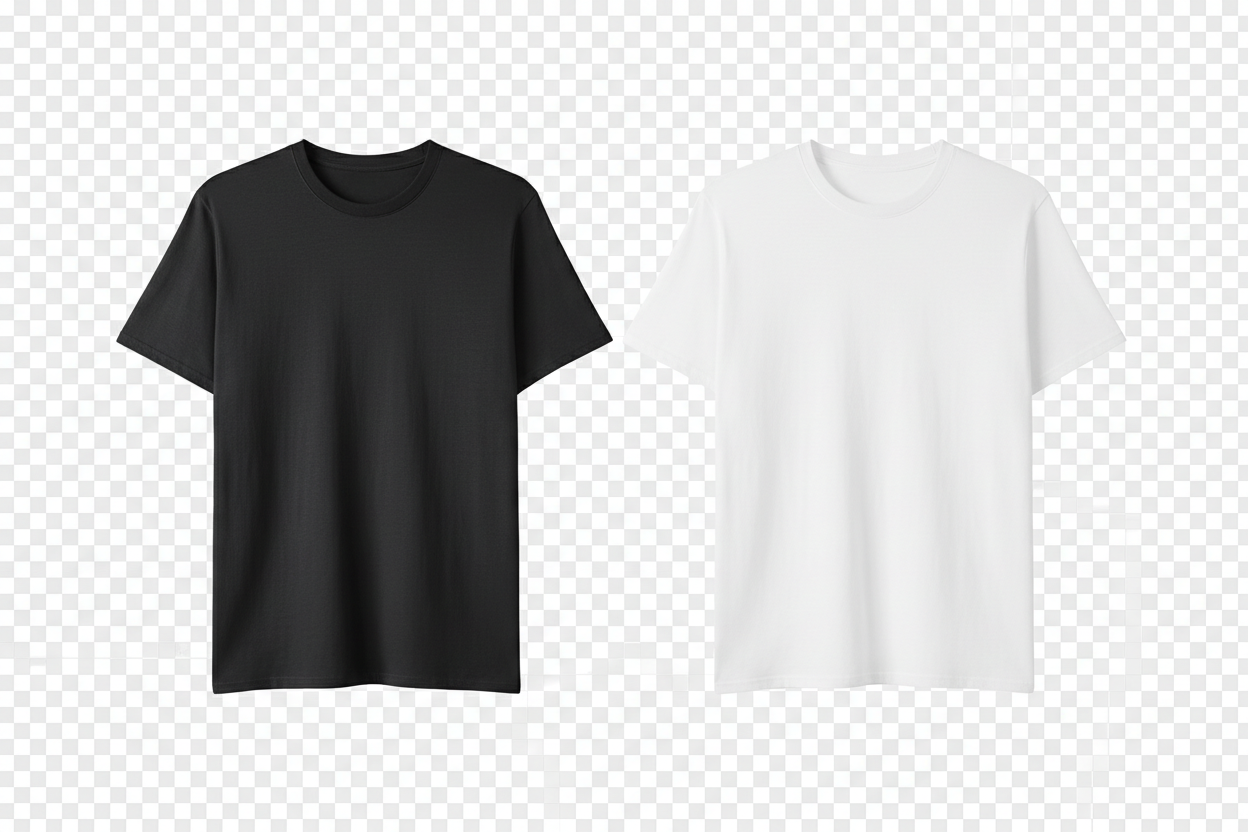 2 tshirts 1 sort og 1 hvid uden mærkater fritlagt