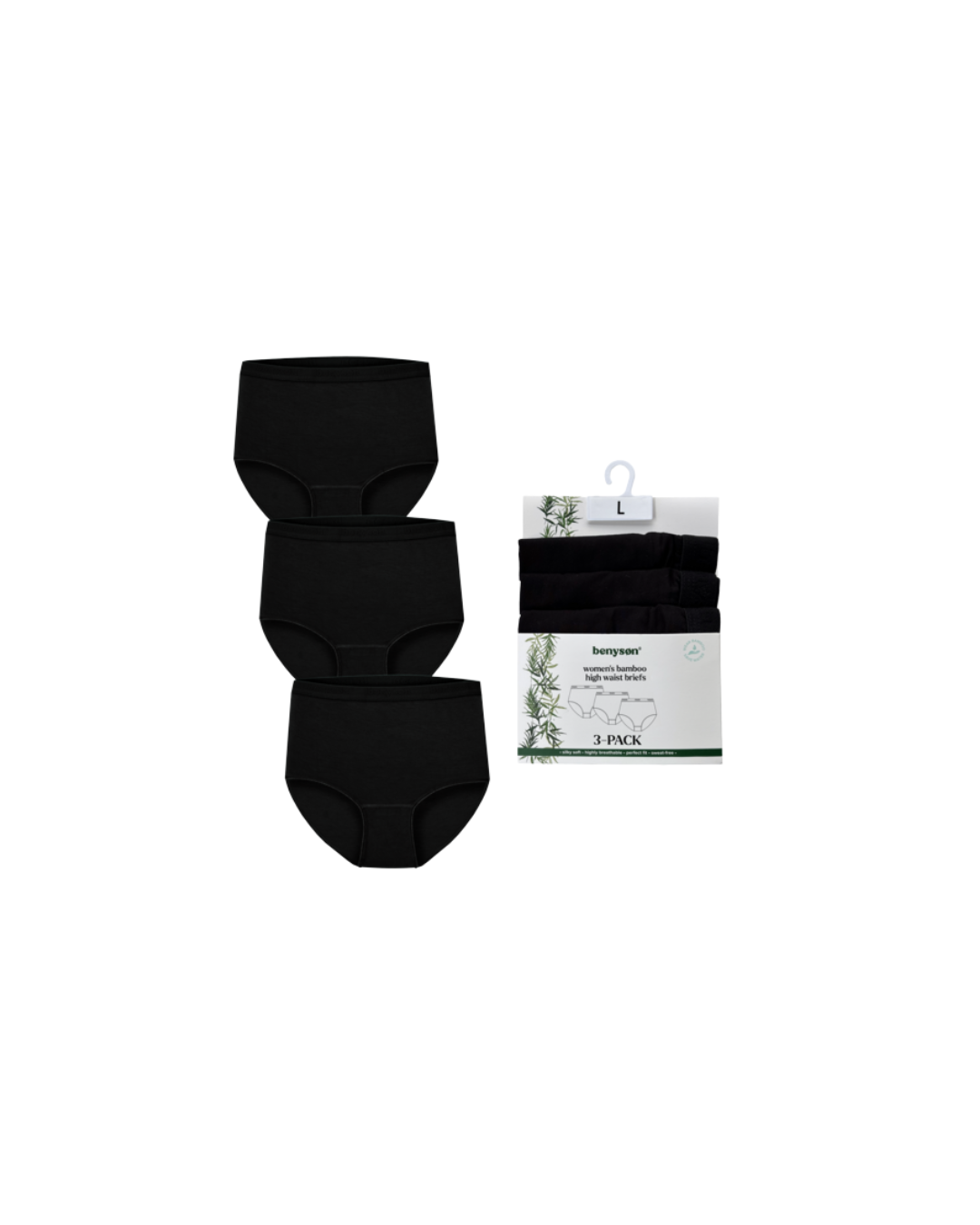 Bambus Trusser med Høj Talje – Komfort, Åndbarhed og Perfekt Pasform.(3 pak)(7202) Køb 2 pakker og spar 16%